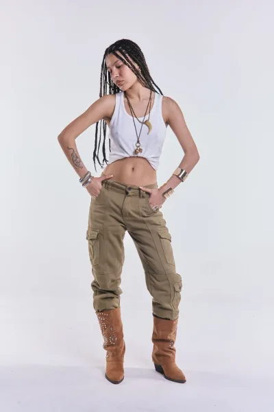 Denim Cargo Icaro Verde L26-3061A
