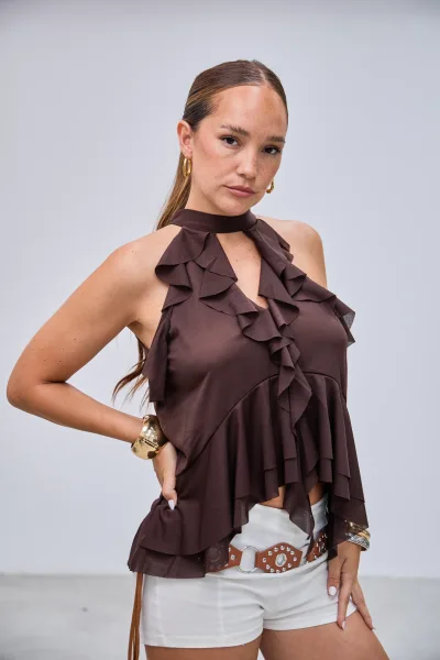 Blusa Seduccion Marron L26-3326