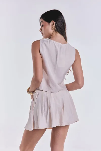 Short Pollera Luz Beige L26-3079B