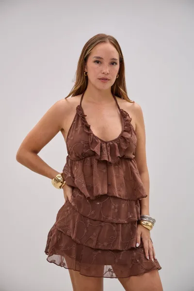 Top Shifon Marron L26-3323