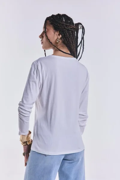 Remera Basica Manga Larga Blanco L26-3024