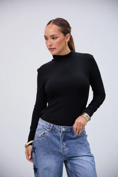 Polerita Basica Larga Negro L26-3320