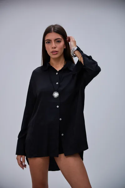 Camisa Lisa Negro L26-3307