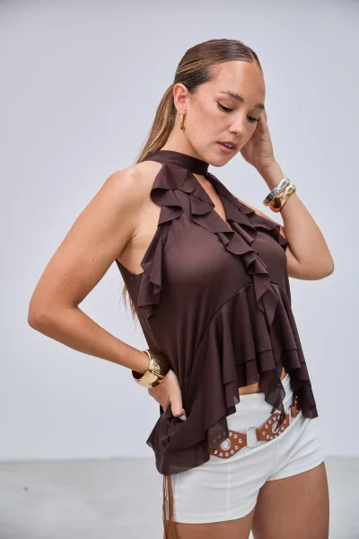 Blusa Seduccion Marron L26-3326