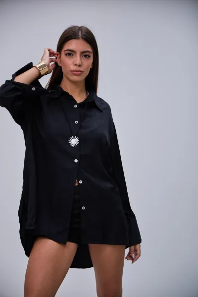 Camisa Lisa Negro L26-3307